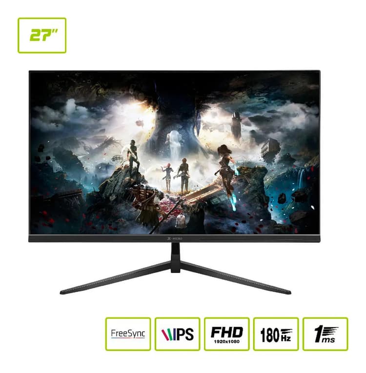 Monitor Gamer 27" Full HD IPS 180Hz 1ms X-Micro HDMI DisplayPort FreeSync