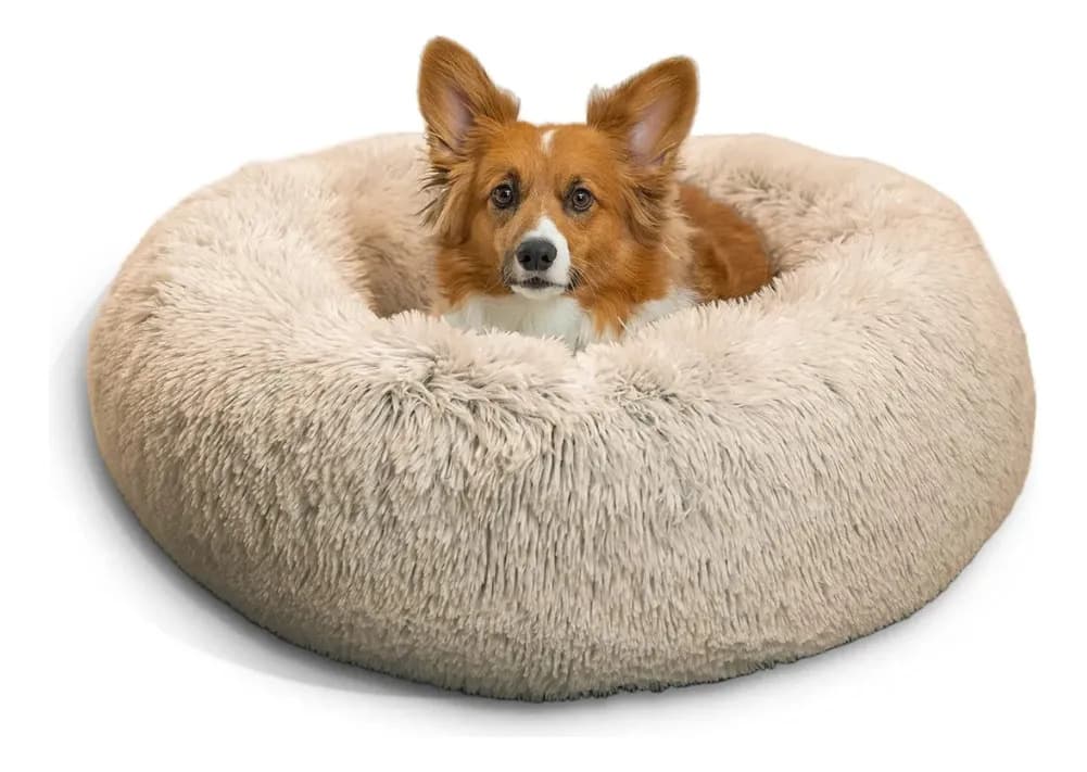 Cama Comfypetys Gato Perro Antiestres Desmontable M 65cm Beige Piel Sintetica