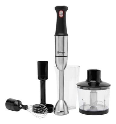 Mixer Licuadora De Mano Con Accesorios Borgen 800 W Acero Gris
