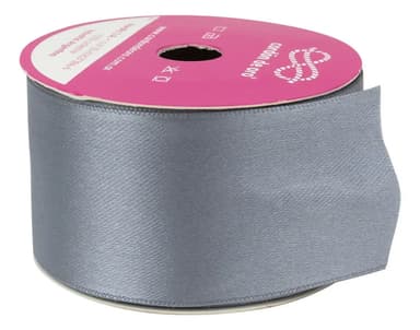 Cinta Raso Doble Faz N°9 Ancho 40mm Deco Rollo X 10 Metros Color Gris