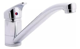 Canilla Griferia Monocomando Cocina Mesada Pico Largo Cromo Acabado Brillante Color Gris