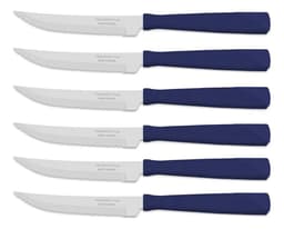 Cuchillo De Cocina Mesa Tramontina New Kolor Azul Pack X 6 Unidades