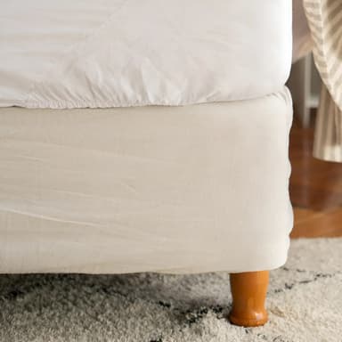 Funda Isahome Cubre Sommier Queen 160x200 Cm Algodón Color Natural