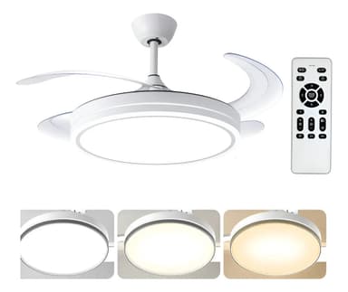 Ventilador de Techo Retráctil Led RelexTech Control Remoto Aspas Transparente