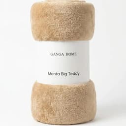 Manta Decorativa Ganga Home Pekin De Corderito Soft Con Diseño Lisa Color Arena
