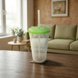 Set 25 Vasos Transparentes 450cc Deuan Tapa Color Eventos Verde Manzana