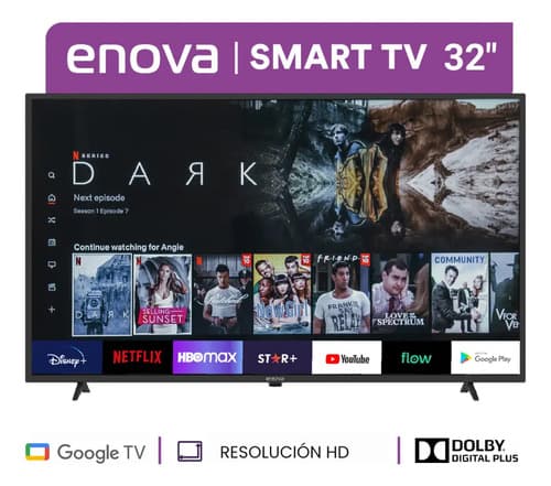 Smart TV Enova 32" HD Google TV