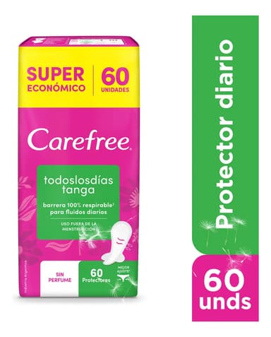 Protectores Diarios Carefree Ajuste Tanga Sin Perfume X 60 U