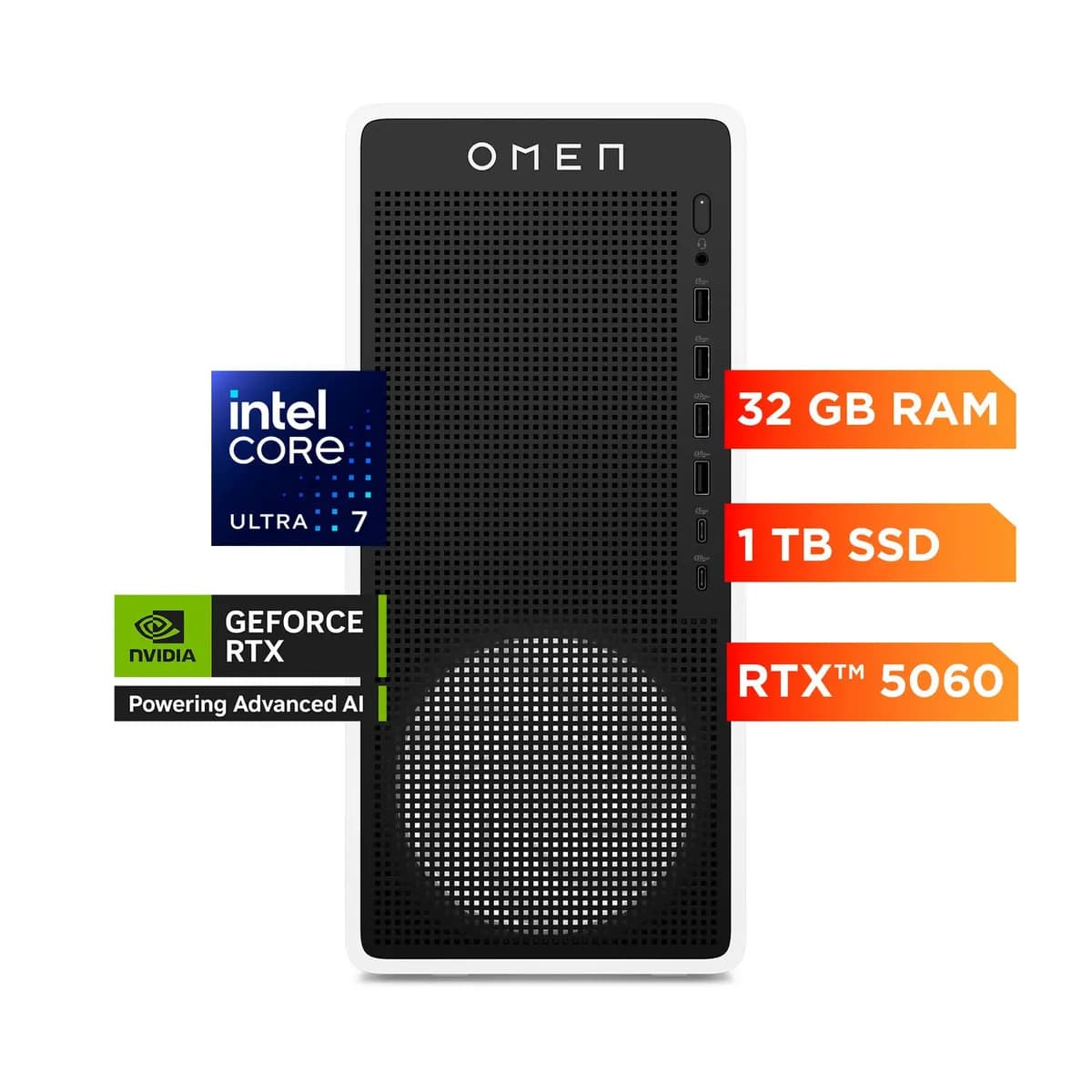 Desktop Gaming Omen 16l Tg03-0003la Intel Core Ultra 7 32 Gb Ram 1 Tb Ssd Nvidia Geforce Rtx 5060 Ti, Windows 11