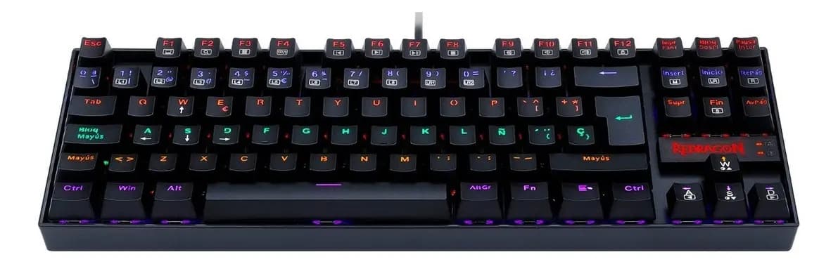 Teclado Mecánico Redragon Kumara Rainbow K552-kr-sp Teclado Negro Idioma Español Latinoamérica