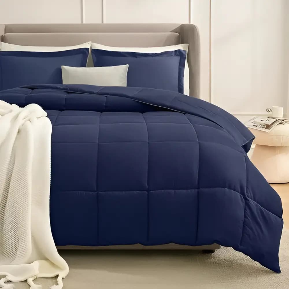 Acolchado Edredon 600 H C/ Fundas King Size 280x260 Color Azul Marino