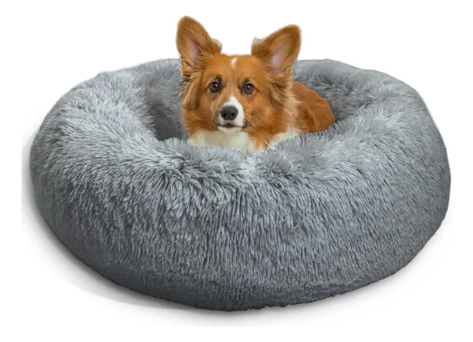 Cama Perros Gato Antiestres Comfypetys Comfybed Talla S 50cm Color Gris Oscuro Diseño Piel Sintetica