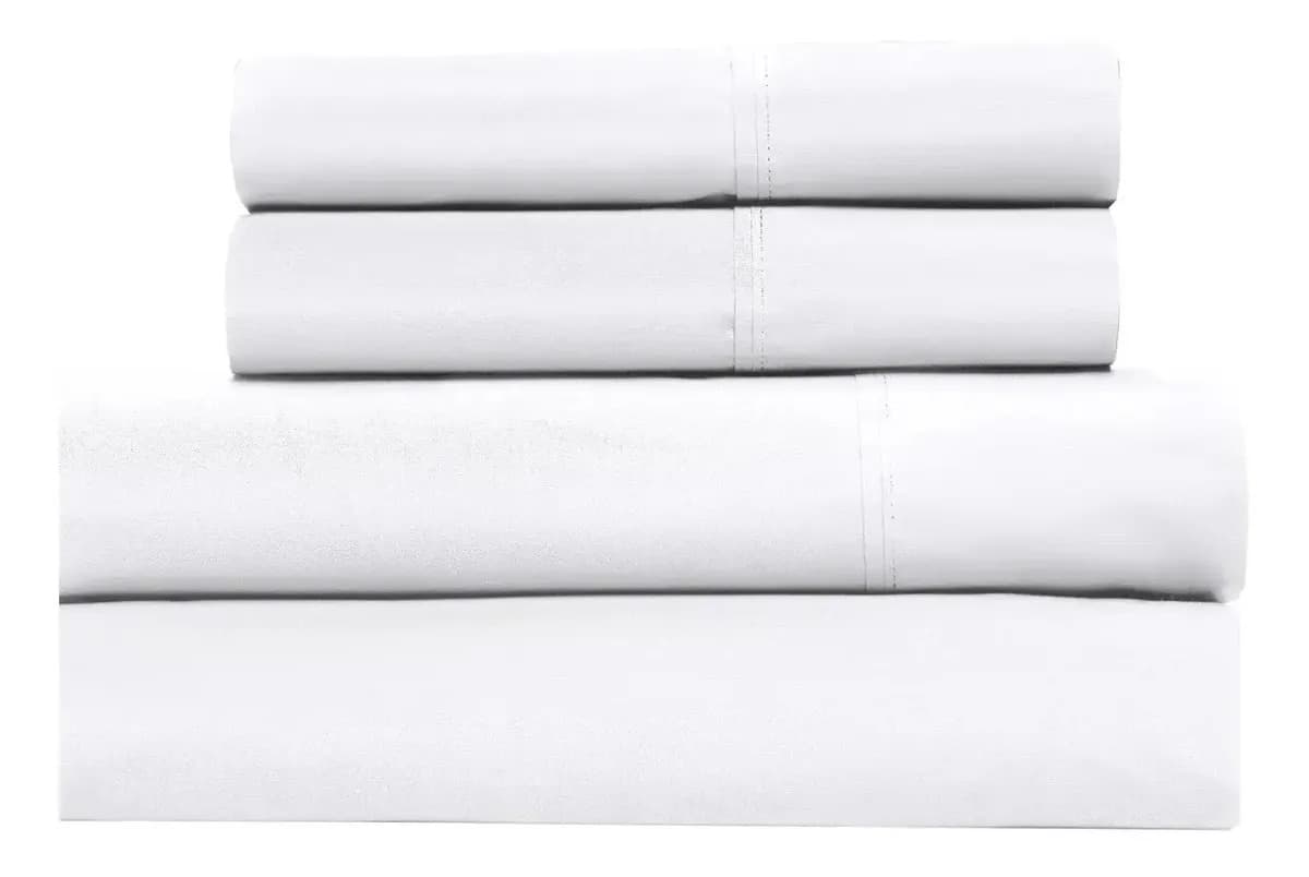 Set Sabanas Cannon Classic 200 Hilos 2 Plazas 100% Algodón Color Colors Lisa Blanco