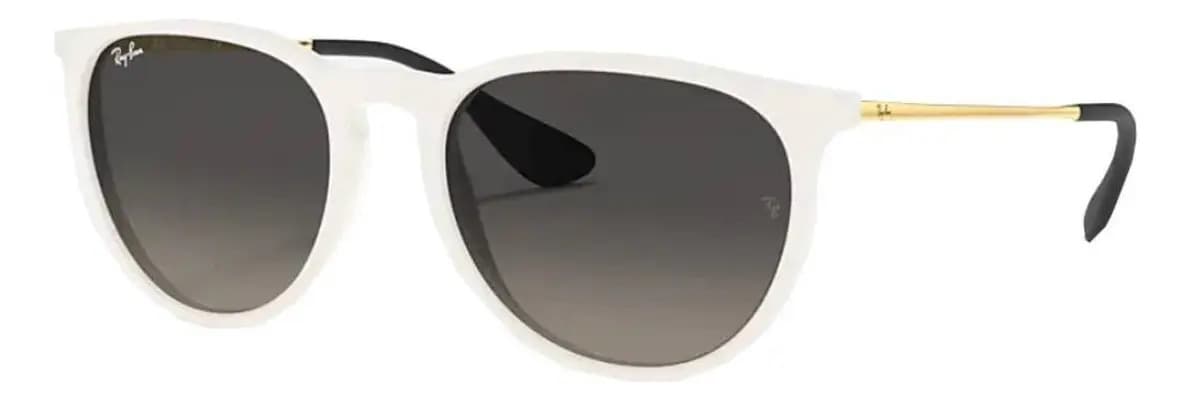 Anteojos de sol Ray-Ban Erika Color Mix talle Standard diseño Liso armazón polished white y lente grey