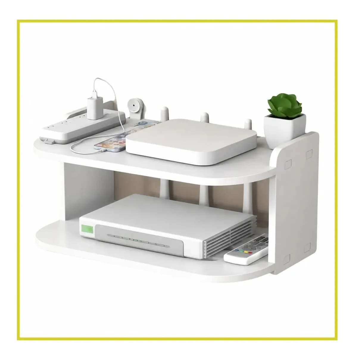 Repisa Flotante Router Wifi Estante Deco Flow 2 Pisos 5kg Blanco
