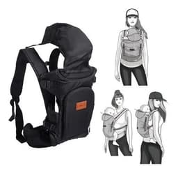 Mochila Portabebe Ergonomica con Capucha 3 Posiciones Love Color Negro