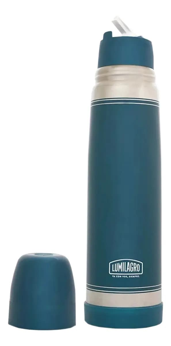Termo De Acero Luminox Azul 1l Lumilagro
