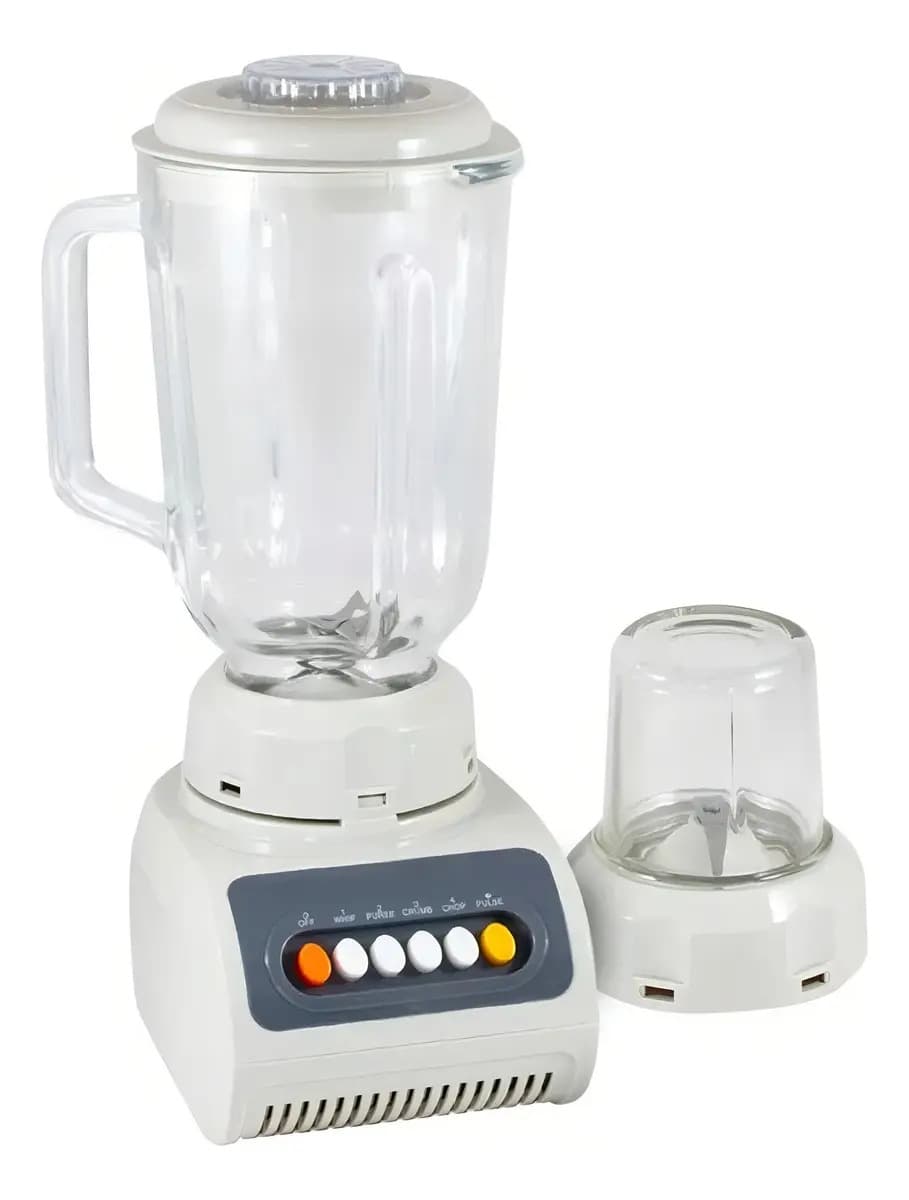 Licuadora Delhi 2 En 1 600w Jarra Y Picador De Vidrio 1.5l Color Blanco