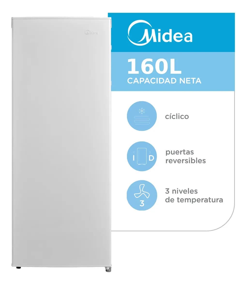Freezer Vertical Midea 160 Lts Blanco
