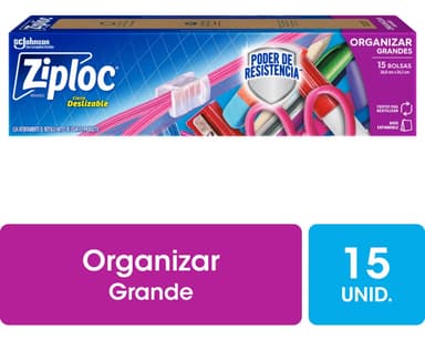 Bolsa Ziploc Organizar Grande Resistente Expandible 15u