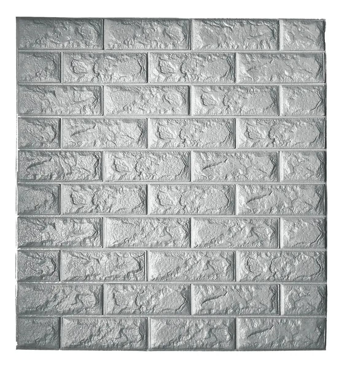 Placa 3d Autoadhesiva Revestimiento De Pared M1 - Sheshu Color Plateado