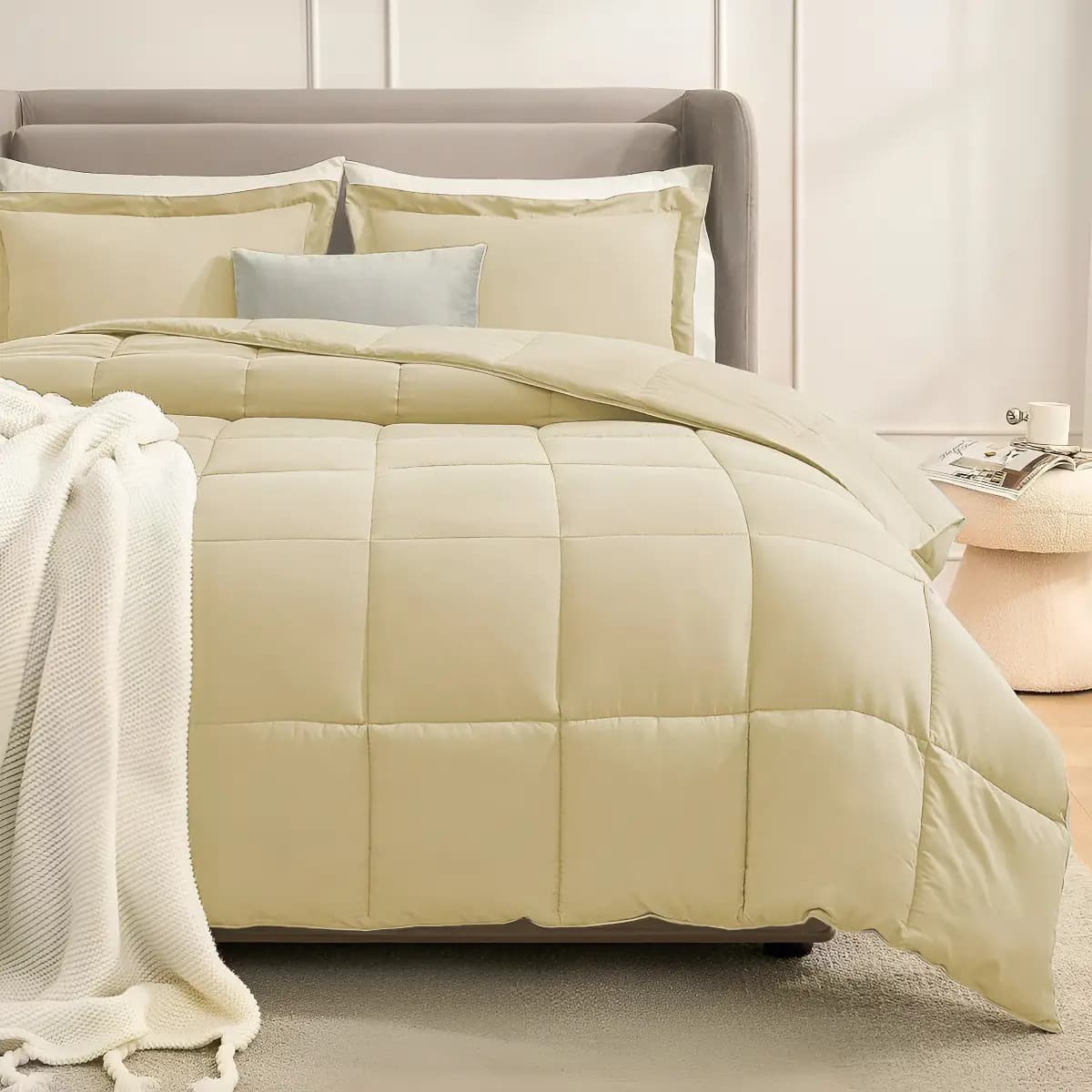 Acolchado Edredon 600 H C/ Fundas King Size 280x260 Color Natural