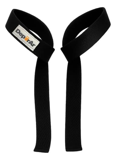 Cintas Agarre Powerlifting Straps Cross Gym Premium 2 Unid Color Negro - eco