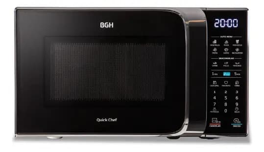 Microondas Bgh Eco Negro Digital 20 Litros 700w Monofunción