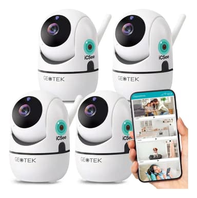 Kit 4 Camaras Seguridad Ip 1080p Wifi Vision Nocturna Deteccion Movimiento Motor