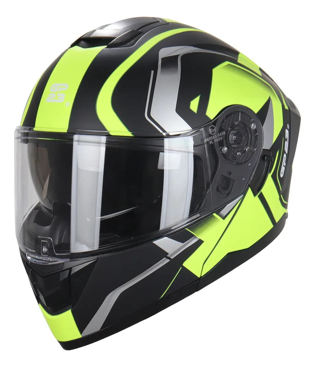 Casco Rebatible GP23 FURIUS FL900 Doble Visor para Moto Urbano XXL Amarillo