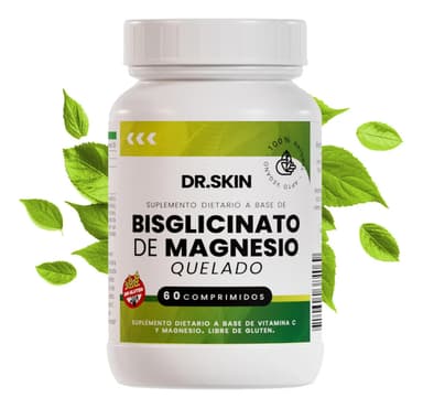 Bisglicinato De Magnesio Quelado - Dr Skin - 60 Unidades Comprimidos - ¡dormí Mejor, Bajá El Estrés, Sentite Con Más Energía Y Olvidate De Las Contracturas Y Calambres!