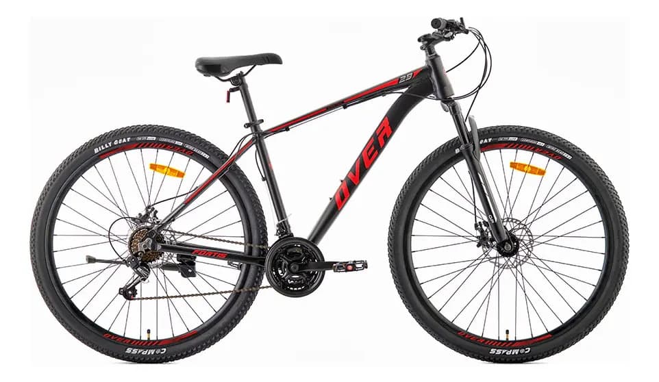 Bicicleta Mtb Overtech Fortis R29 Aluminio Full Shimano Freno a Disco Color Negro/Rojo/Rojo Tamaño del cuadro S