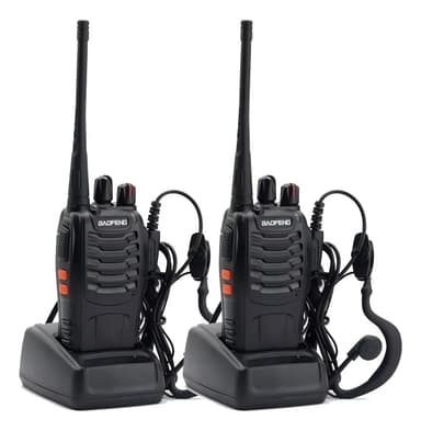 Kit X 2 Handy Baofeng Radio Walkie Talkie Bf888s 16ch Uhf Bandas de frecuencia 16 Color Negro