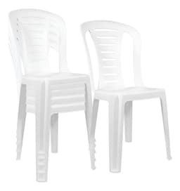 Silla Plástica X 6 Unidades Apilable Reforzada Reina Color Blanco Para Tu Casa