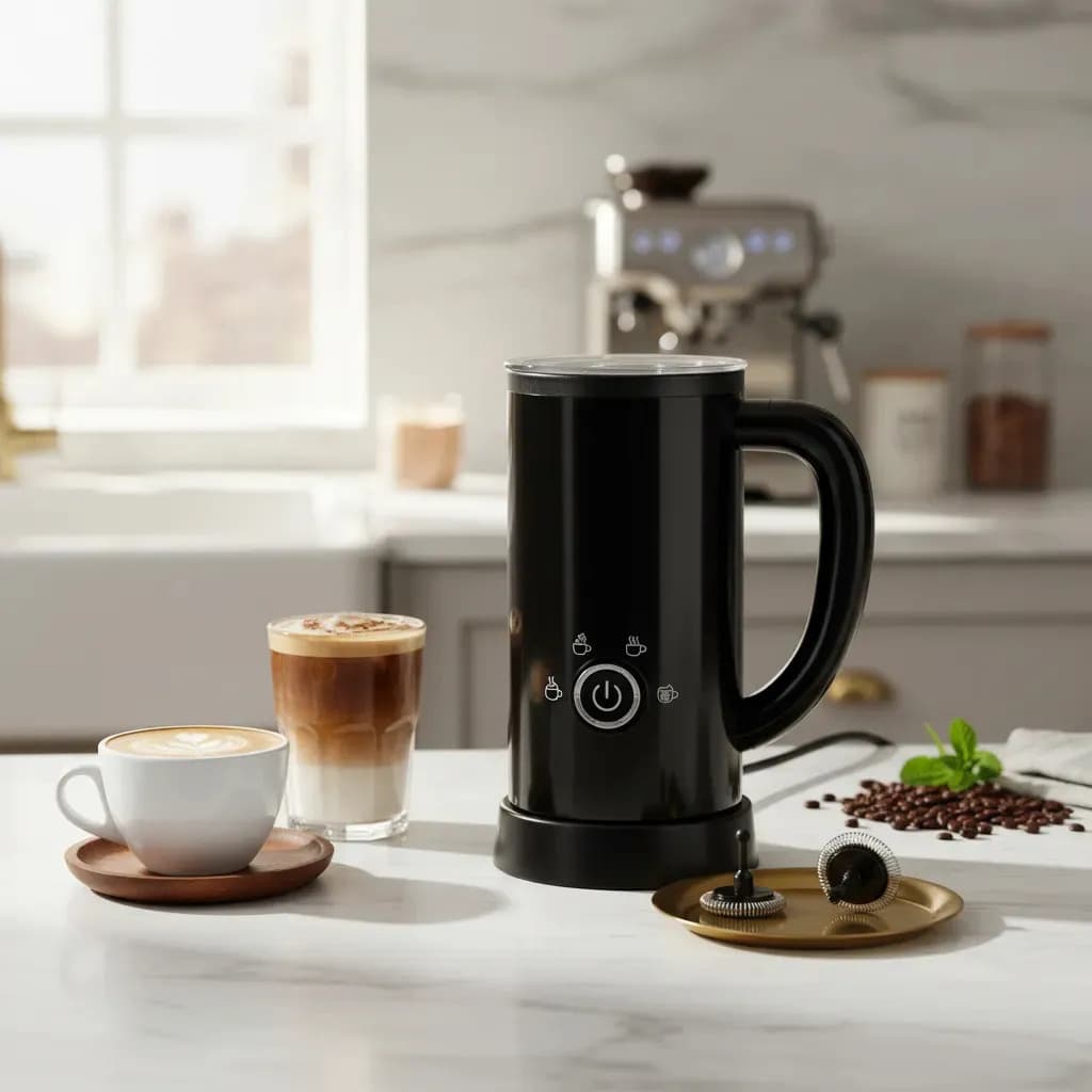 Espumador Calentador De Leche Eléctrico Acero Inoxidable Batidor Automático Jarra Espuma Café Capuccino Latte Chocolatada Caliente Fría Multifunción Antiadherente 220v