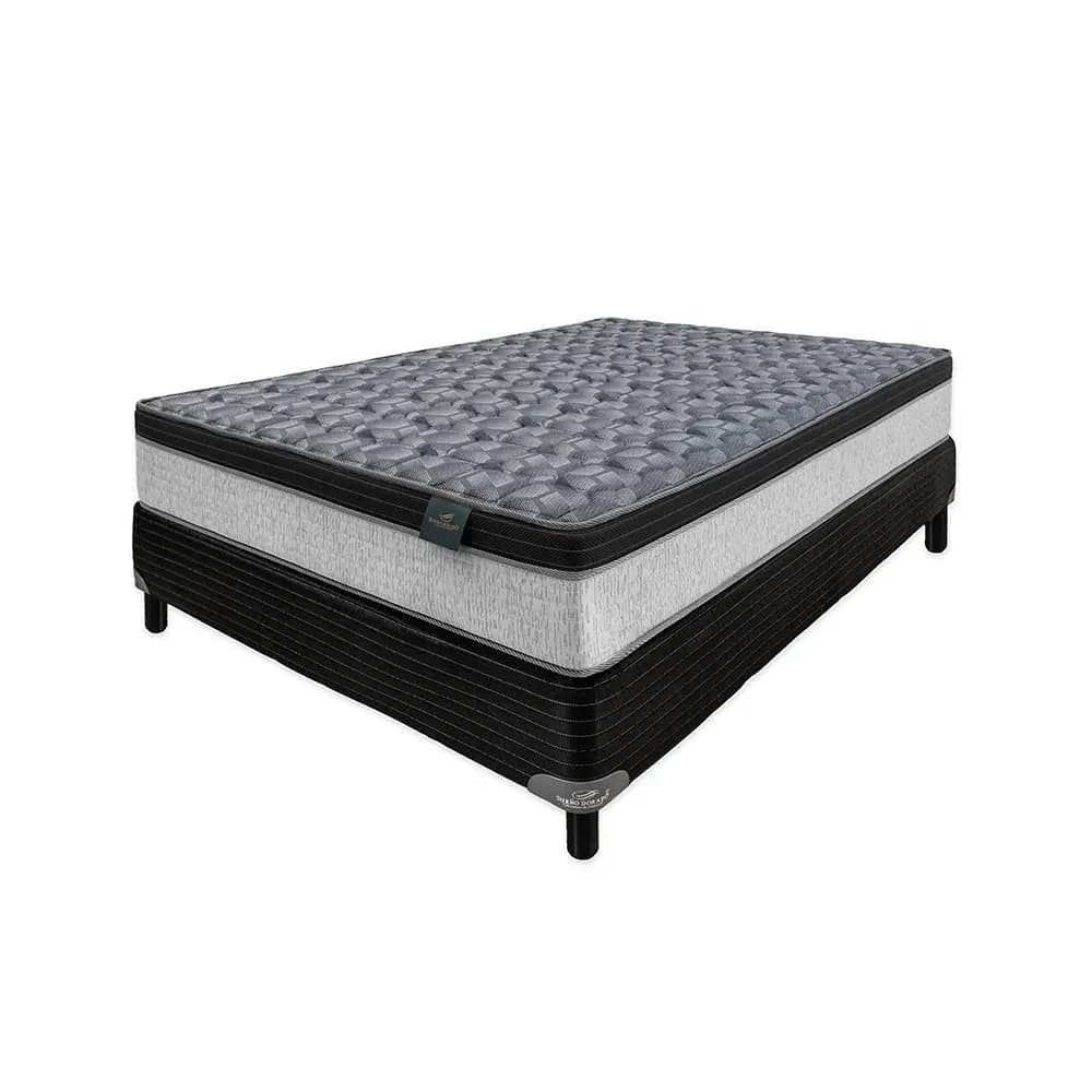 Sommier Y Colchón Sueño Dorado Monza 2 Plazas Resortes 140x190 Cm