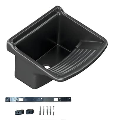 Pileta Lavadero Plástica Negra Waterplast con Fregadero 15L PVC