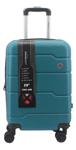 Valija Carry On 20 Pulgadas de Cabina Unicross 4 Ruedas para Viaje Rígida 360 Color Azul Petróleo