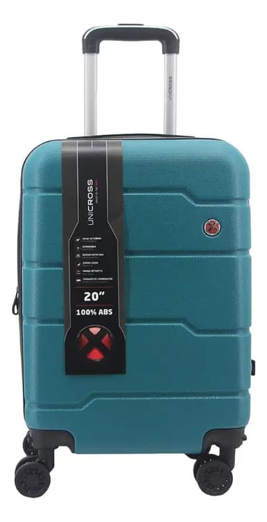 Valija Carry On 20 Pulgadas de Cabina Unicross 4 Ruedas para Viaje Rígida 360 Color Azul Petróleo