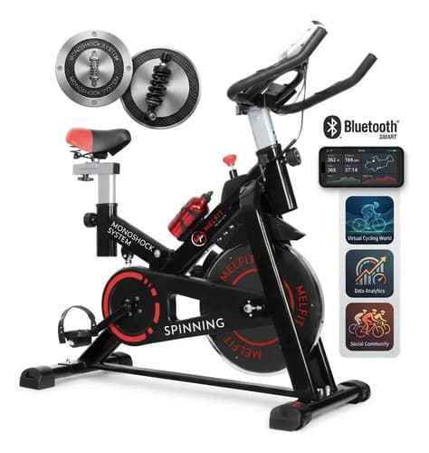 Bicicleta Fija Spinning Melfit 10kg Color Negro