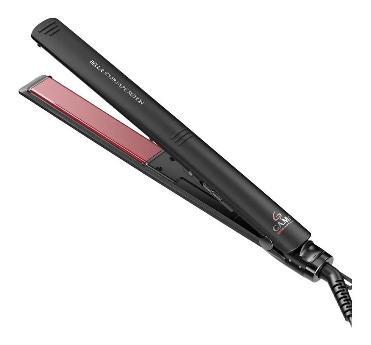 Planchita de pelo GA.MA Italy Bella Tourmaline Red Ion negra y roja