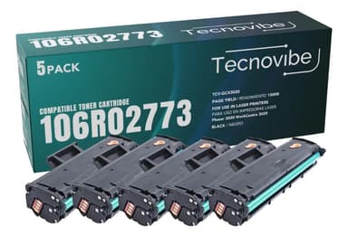 Pack De 5 Toner Alternativo Tecnovibe 106r02773 Para Xerox Phaser 3020 Workcentre 3025