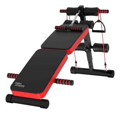 Banco Abdominales Soporte Inclinado Ejercicios Pesas Gym Fibra Fitness color Negro