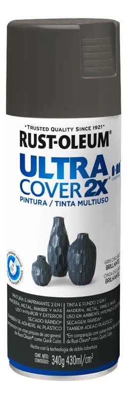 Pintura Aerosol Ultra Cover Colores 430 Ml 340 g Rust Oleum Color Gris Oscuro Brillante