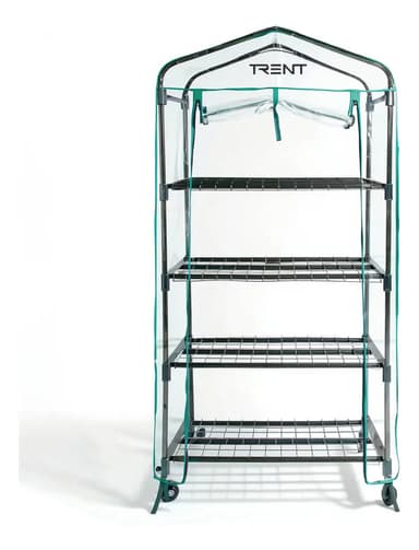 Invernadero Trent Tre-inv-4est Estructura Para Indoor Y Exterior Cultivo Chico Con Estantes Movible Y Ruedas