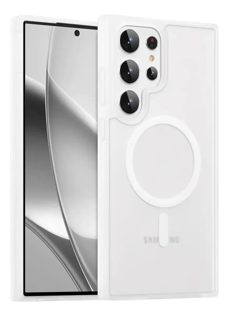 Funda Silicona Magnetica Norcel Para Samsung Galaxy S25 Ultra Color Transparente Resistente Suave Al Tacto Compatible Con Magsafe Bordes Reforzados