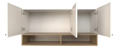 Alacena 1,15 Mts 3 Puertas 2 Estantes Olmo Everest Melamina Mueble Cocina Guardado Organizador Denspensa Moderna Hogar Home Collection