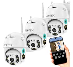 Kit 3 Camaras Seguridad Geotek 3mp Ip Wifi Exterior Full Hd Domo Vision Nocturna