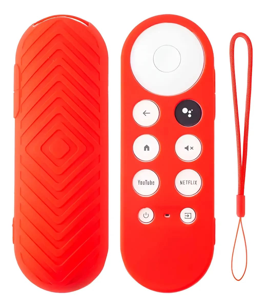 Funda Control Remoto Para Google Tv Chromecast Silicona Color Rojo