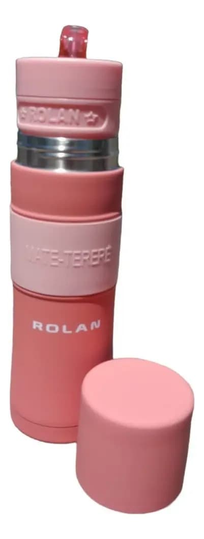 Termo Rolan Mate Listo Autocebante 750ml Acero Inoxidable Color Coral